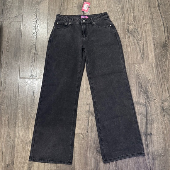 Edikted Charcoal Wide Leg Jeans size medium women nwt black washed - Picture 8 of 12
